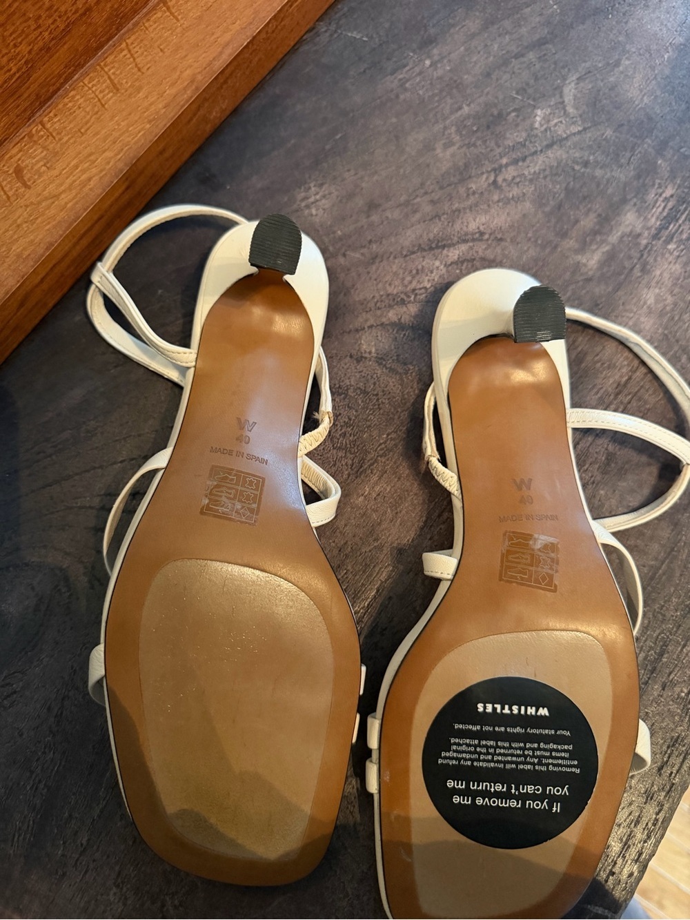 Whistles Ivory Strappy Square-Toe Heeled Sandals - Picture 6 of 7